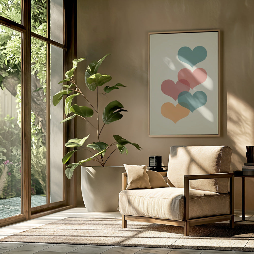 Mid century hearts I | Poster