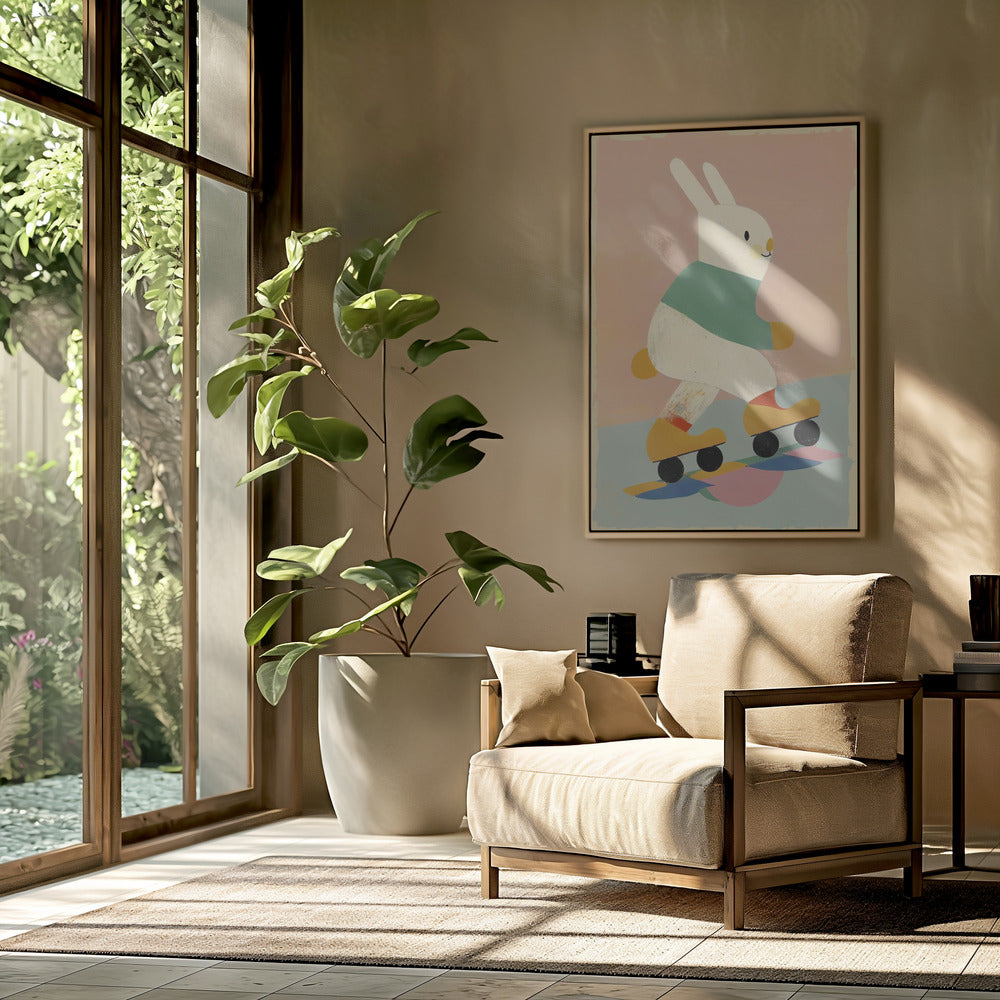 Hase auf Schlittschuhen | Poster
