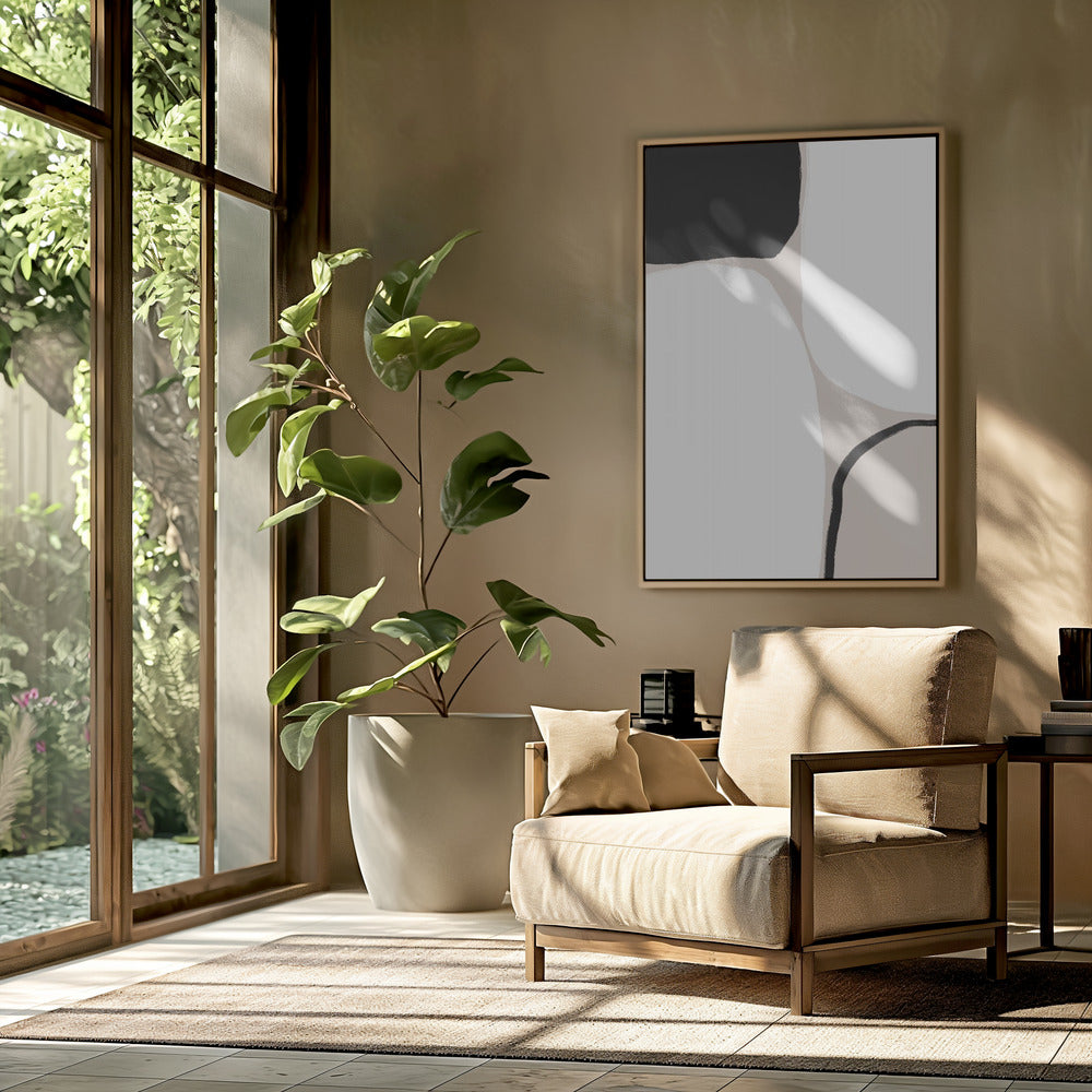 Black And Beige Geometric Shapes | Poster