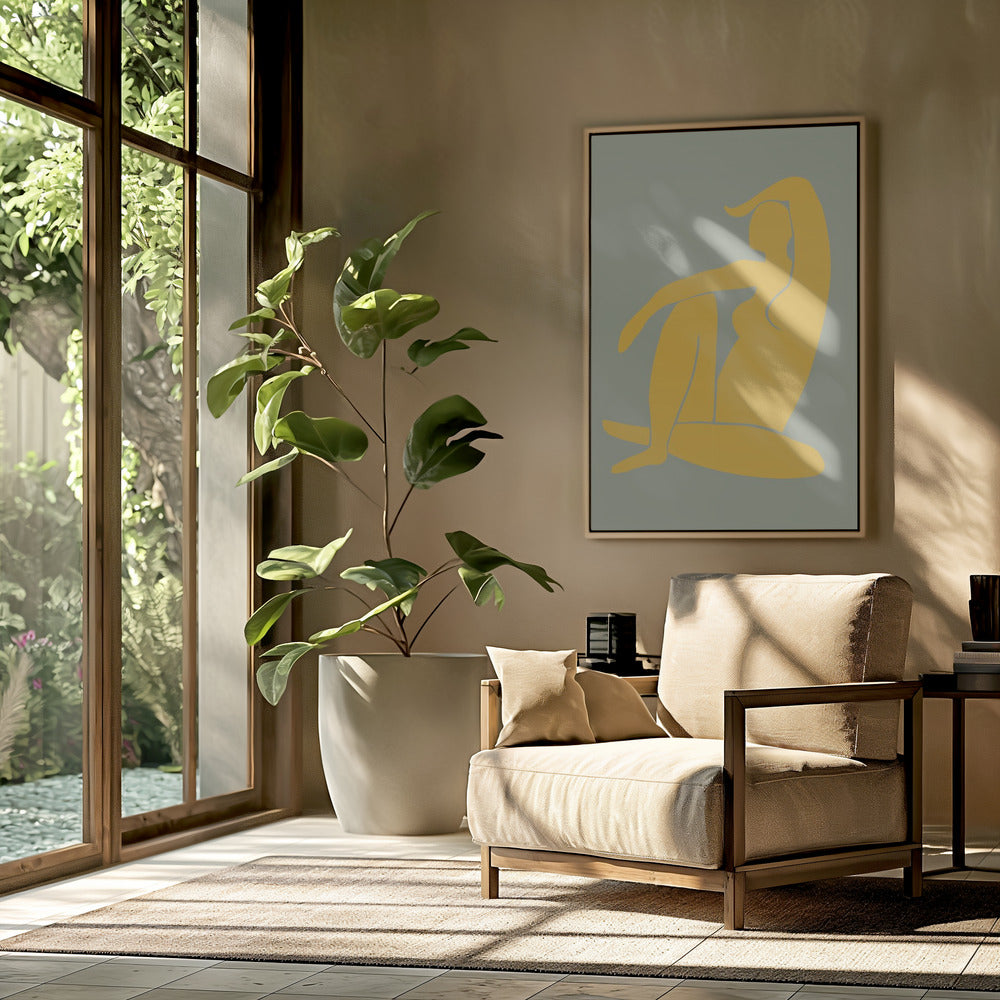 Figur Grün und Gelb Matisse Stil | Poster