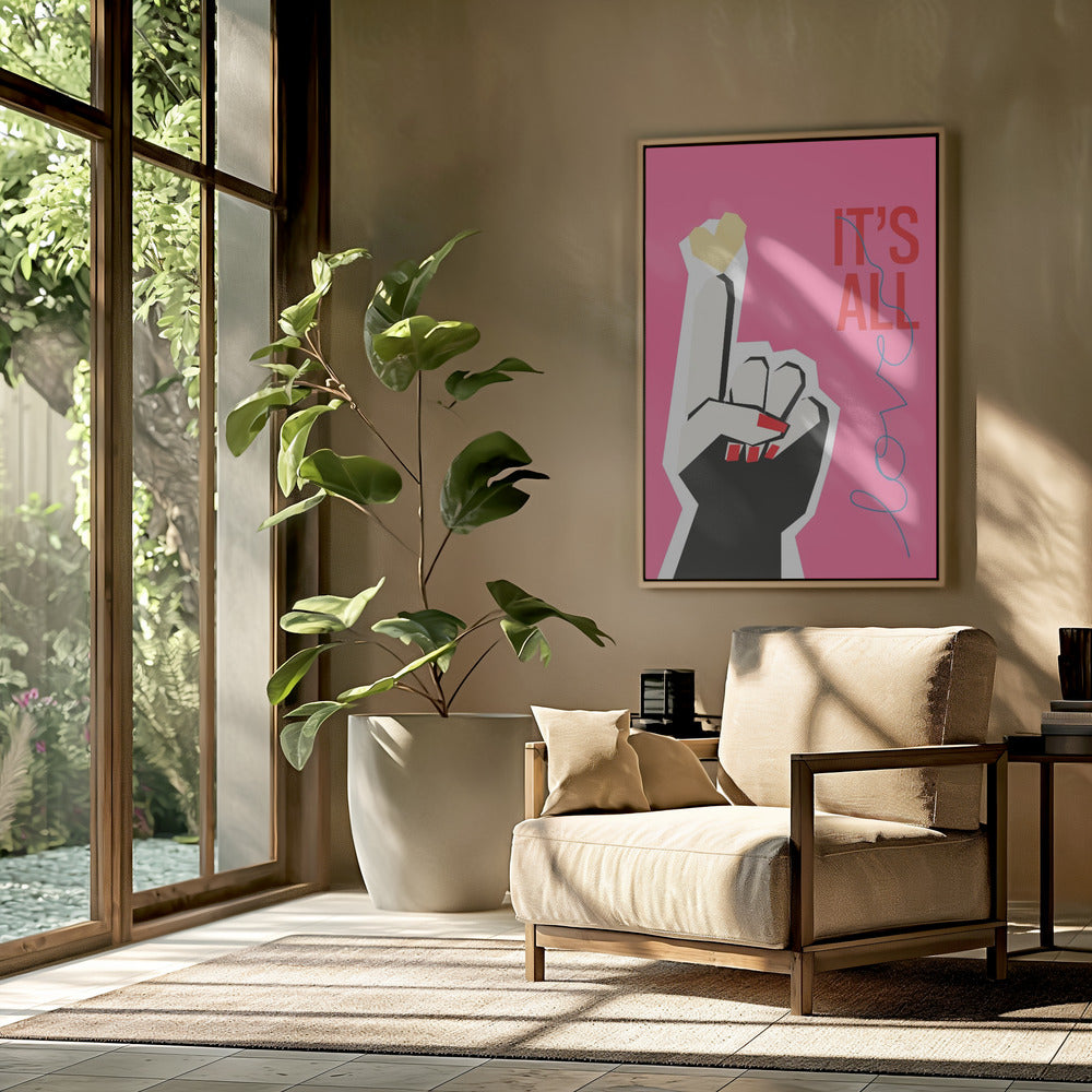 It's All Love Hand Pink | Poster