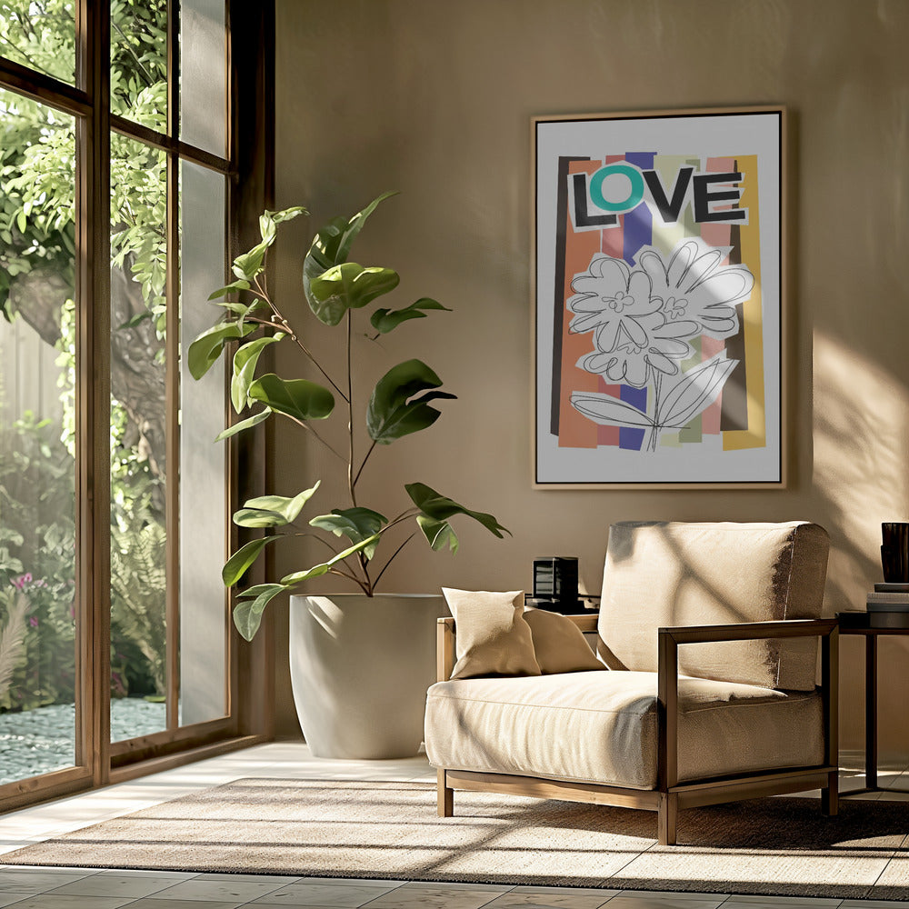 Scribble Flower Faded | Poster