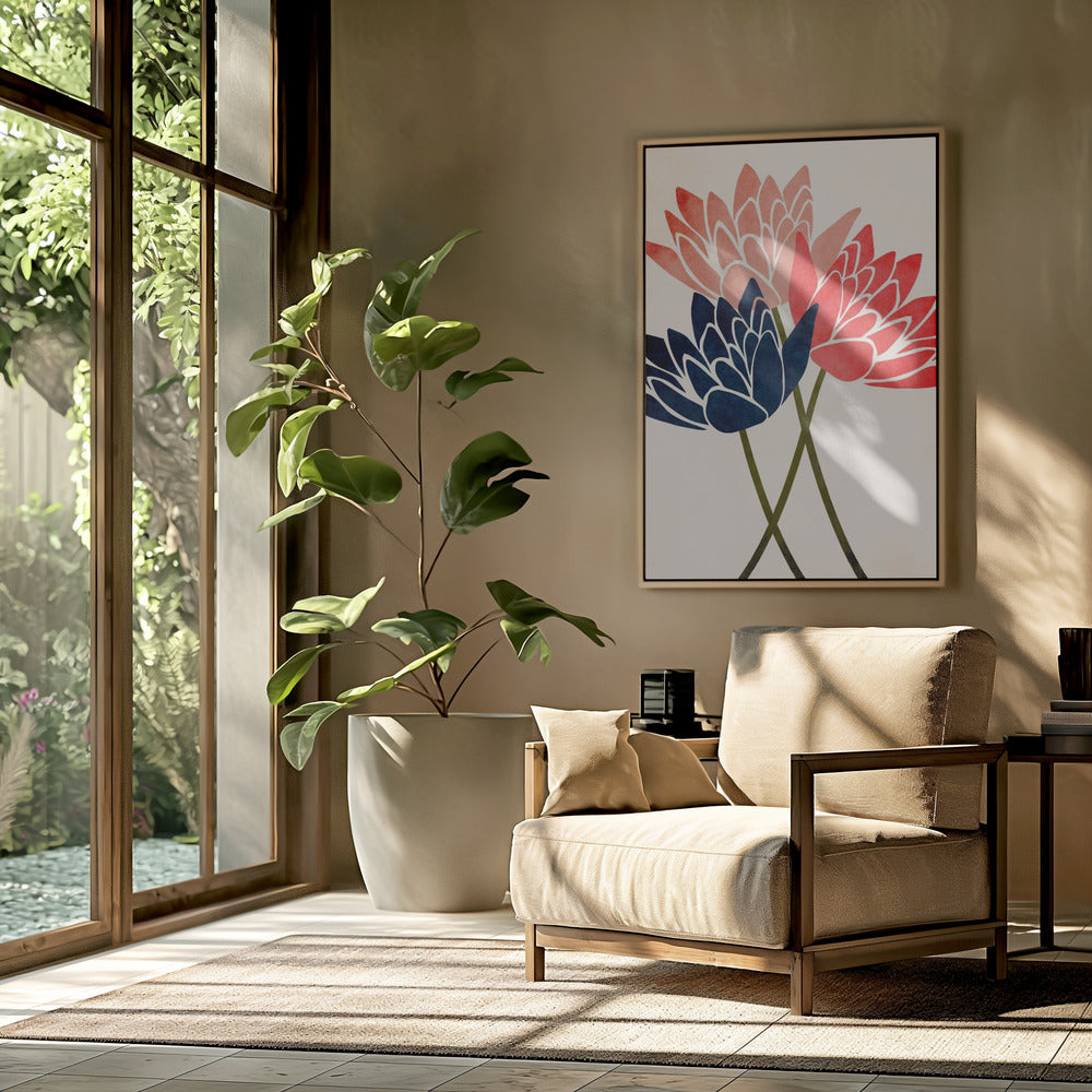 Drei tanzende Blüten | Poster
