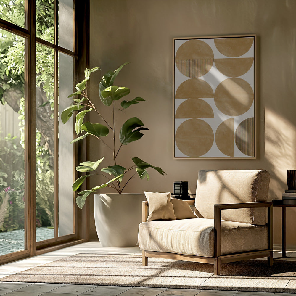 Goldener geometrischer Rhythmus | Poster