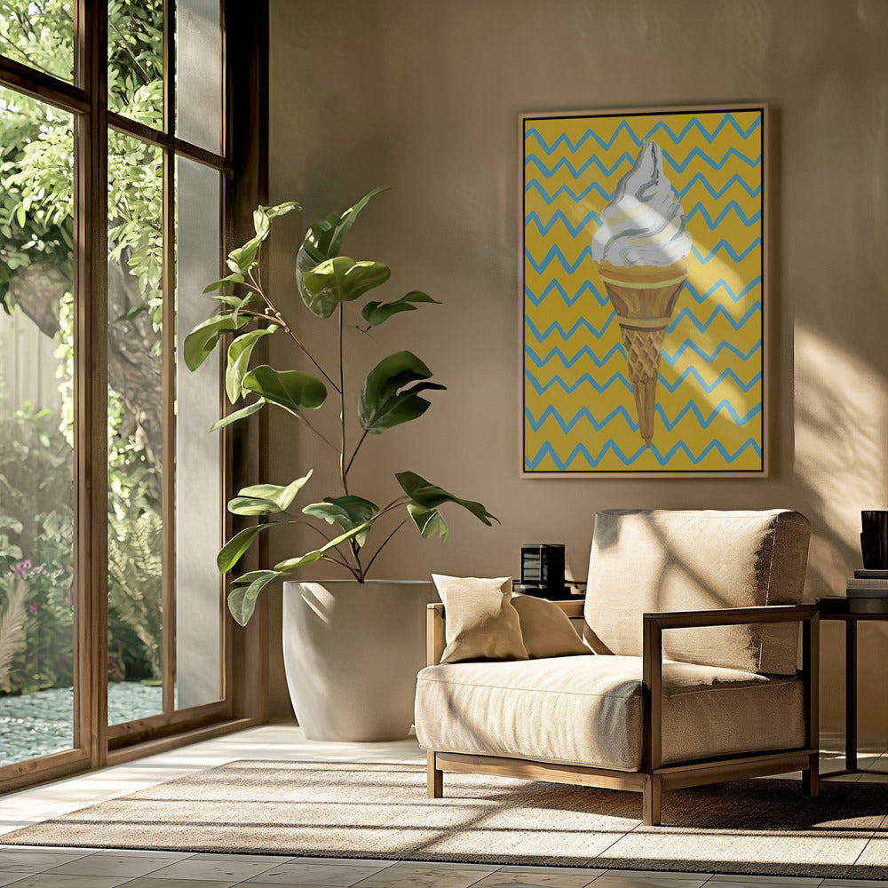 Ice Cream Yellow Zigzag | Poster