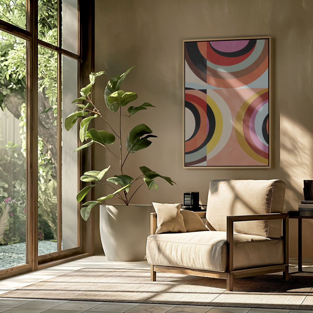 Warm Colors Bauhaus Geometry3 | Poster