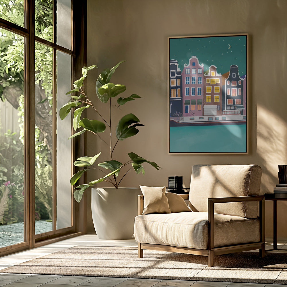 Amsterdam bei Nacht | Poster