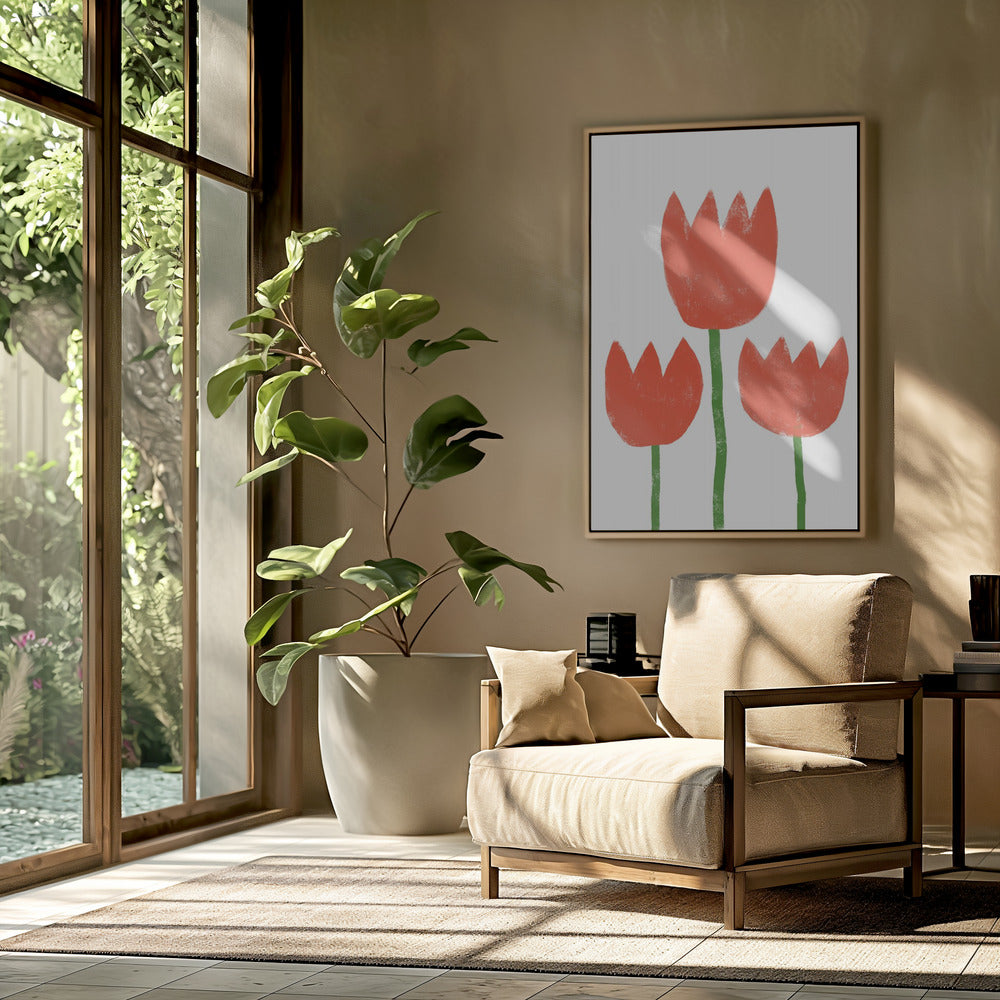 Rotes Tulpentrio | Poster