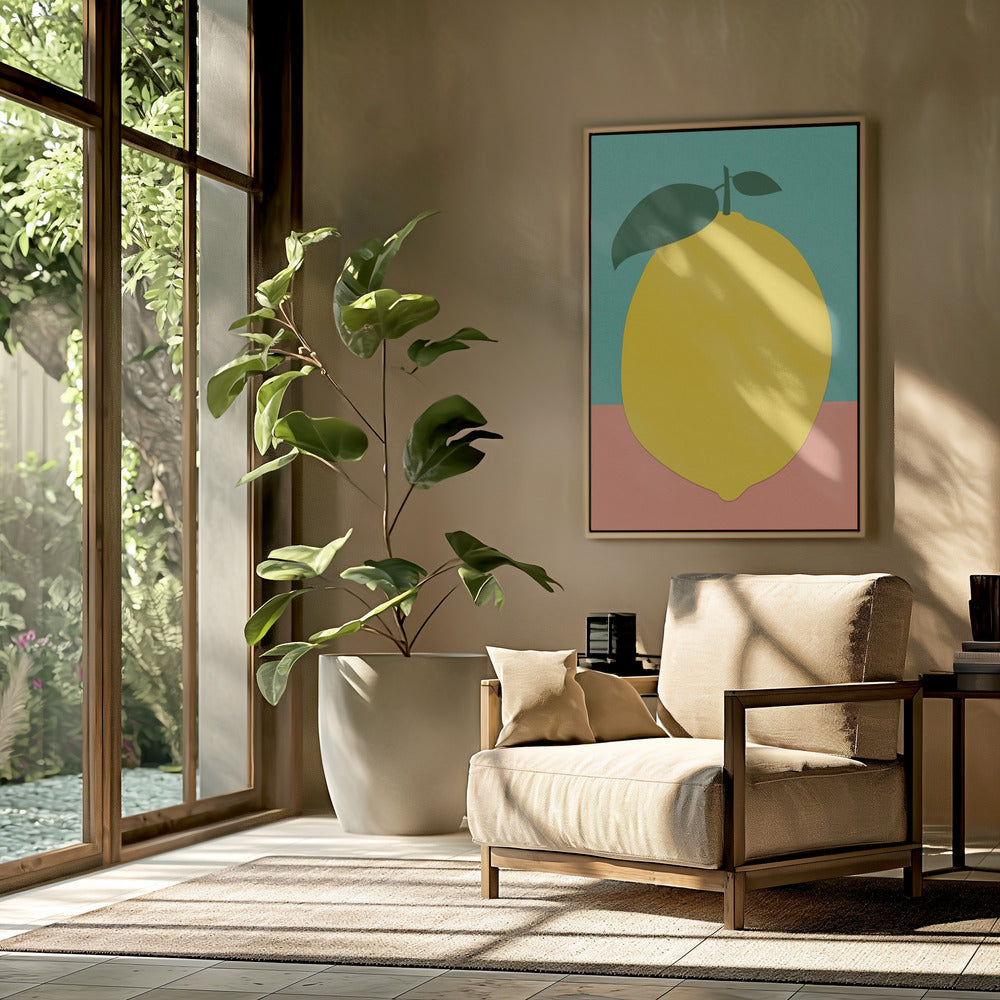 Lemon With Two Leaves | Poster