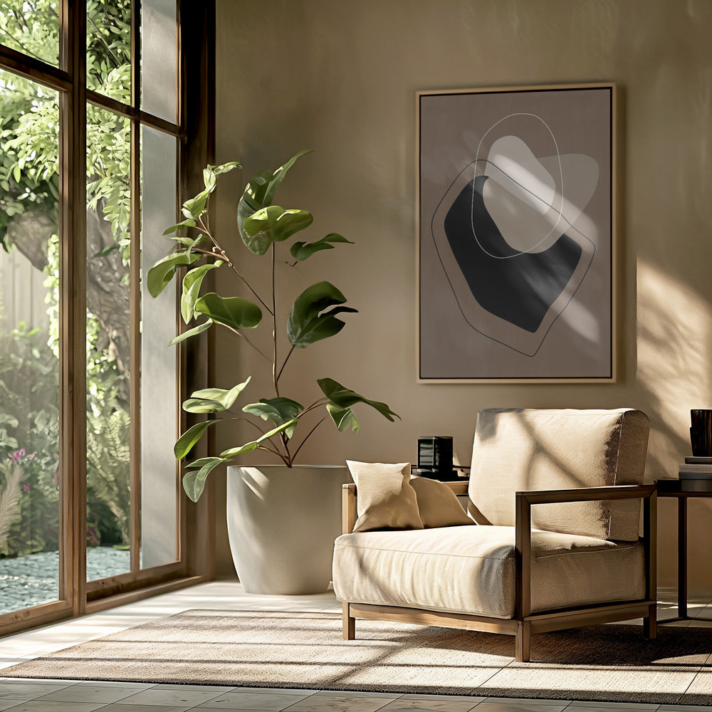 Layered Organic Shapes in Neutral Tones | Poster
