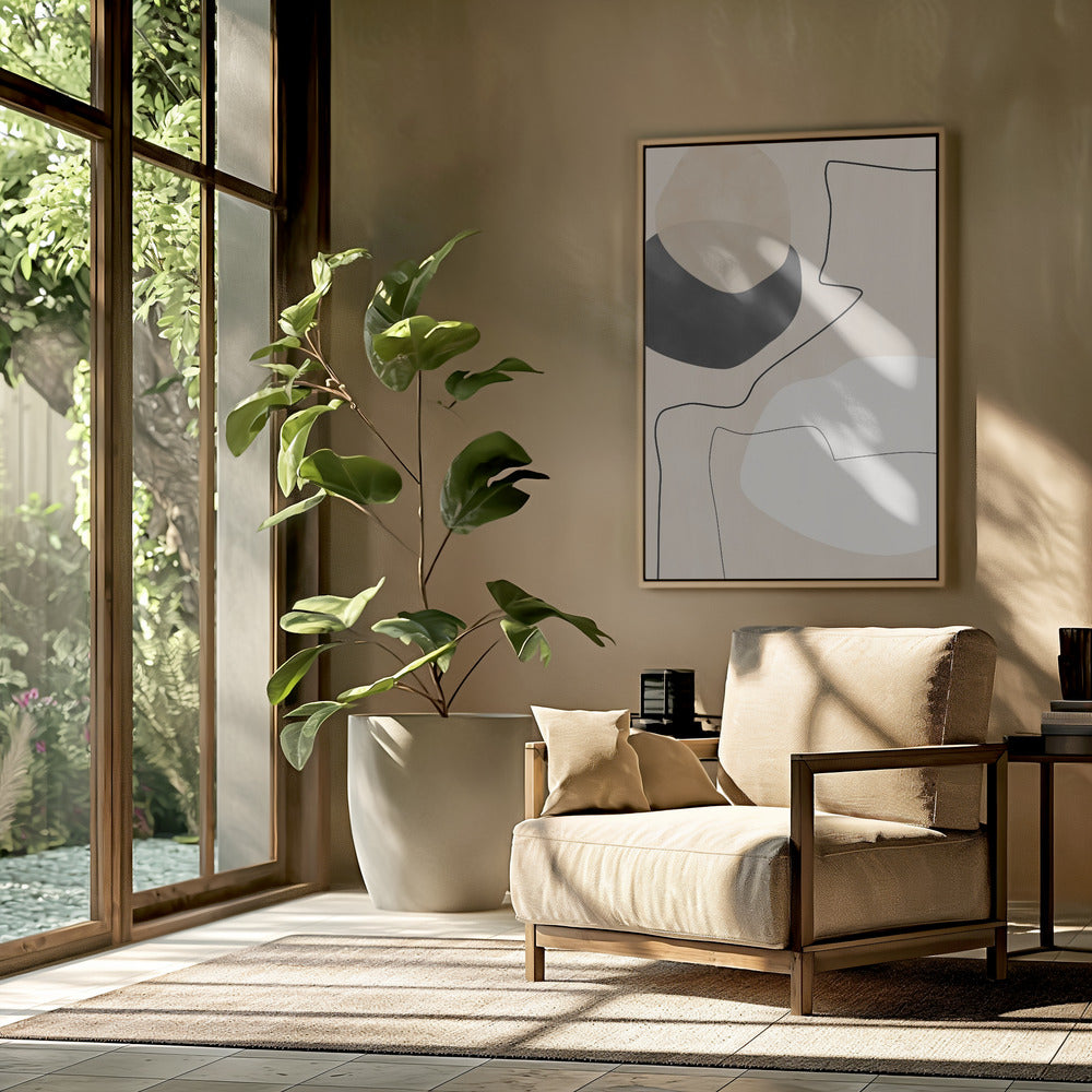 Organic Shapes & Lines Painting | Poster