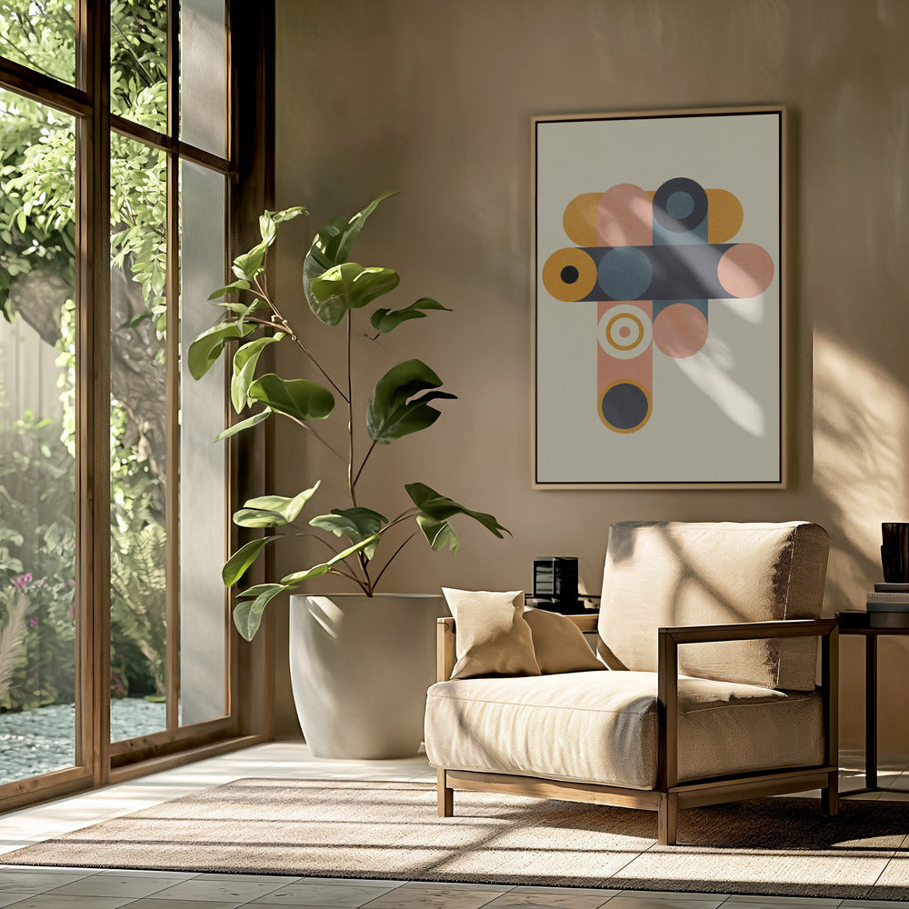 Rainbow Plus Shapes Blue Mustard8 | Poster