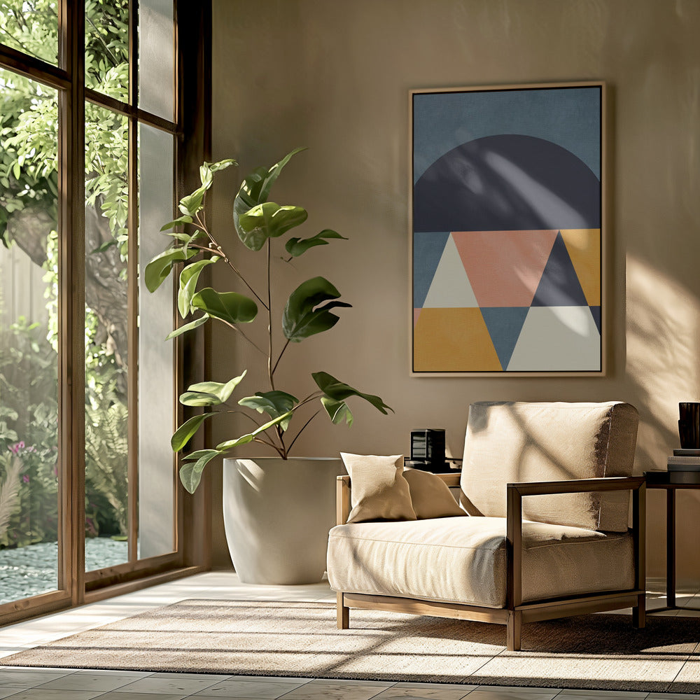 Rainbow Plus Shapes Blue Mustard4 | Poster