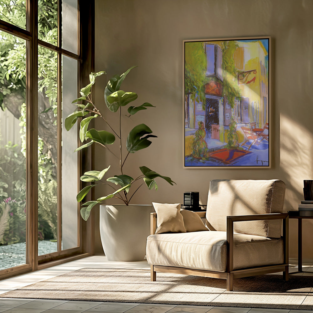 Sunny Courtyard Café | Poster