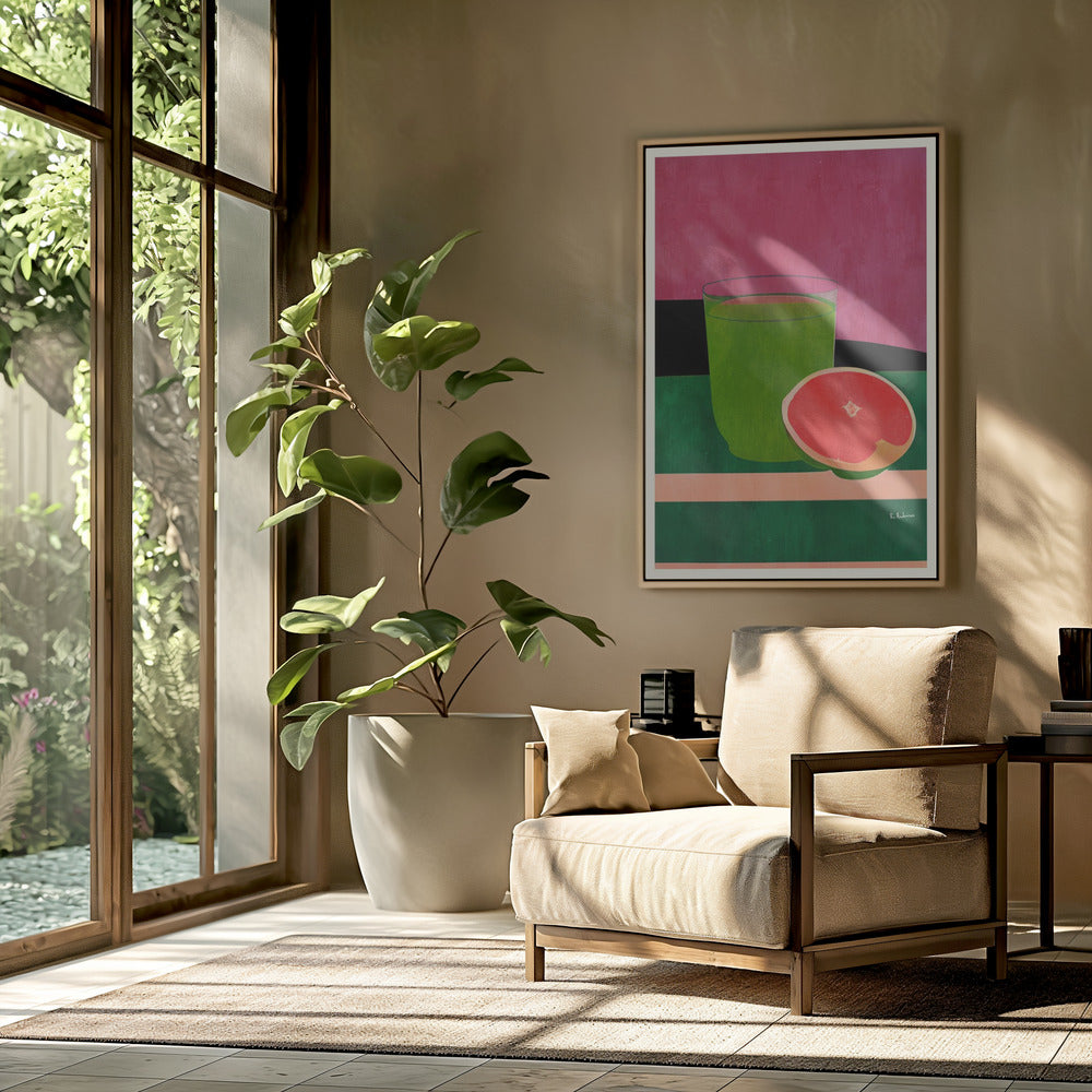 Rosa, kleine Grapefruit | Poster