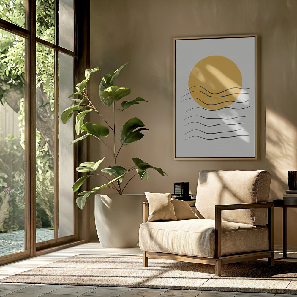 Goldene Welle Sonnenuntergang | Poster