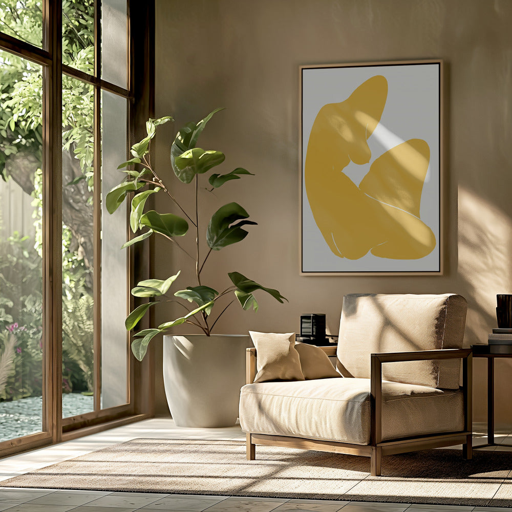 Yellow Silhouette Of A Female Figure | Poster