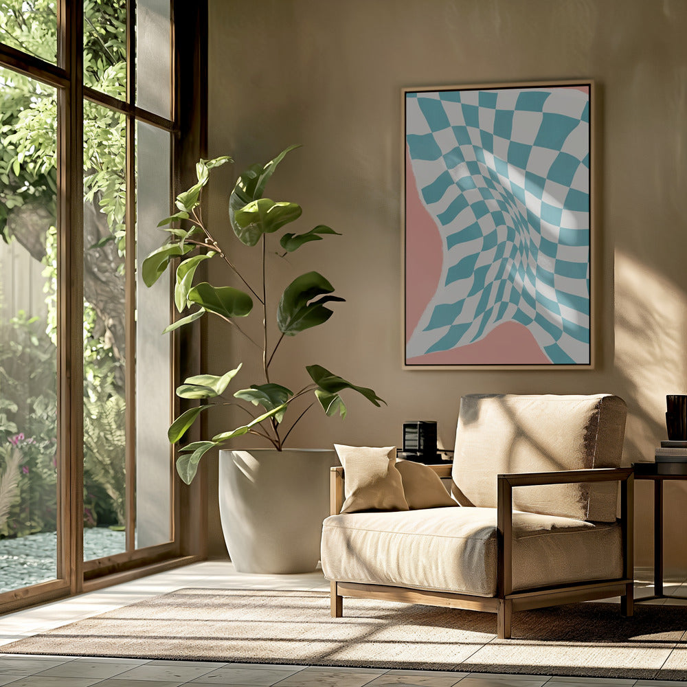 Stoff im Wind auf der Leine trocknen | Poster