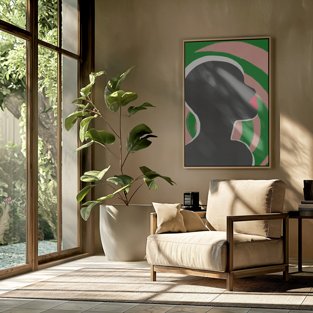 Anonymous Portrait In Green Spiral | Poster