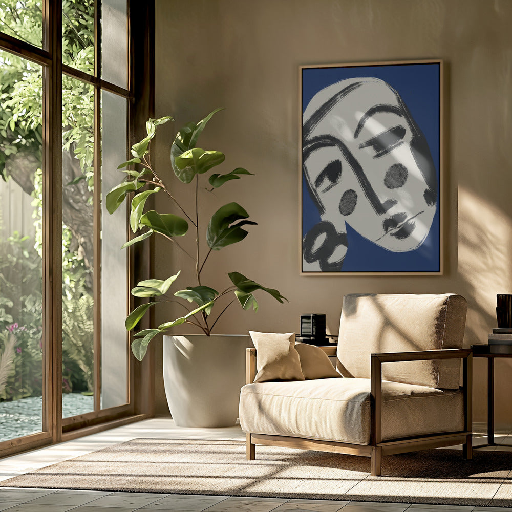 Ruhendes Porträt in Blau | Poster
