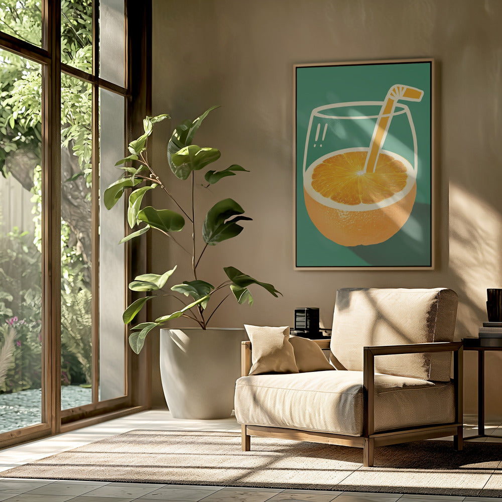 Leuchtendes Orange, geschickt illustriert | Poster