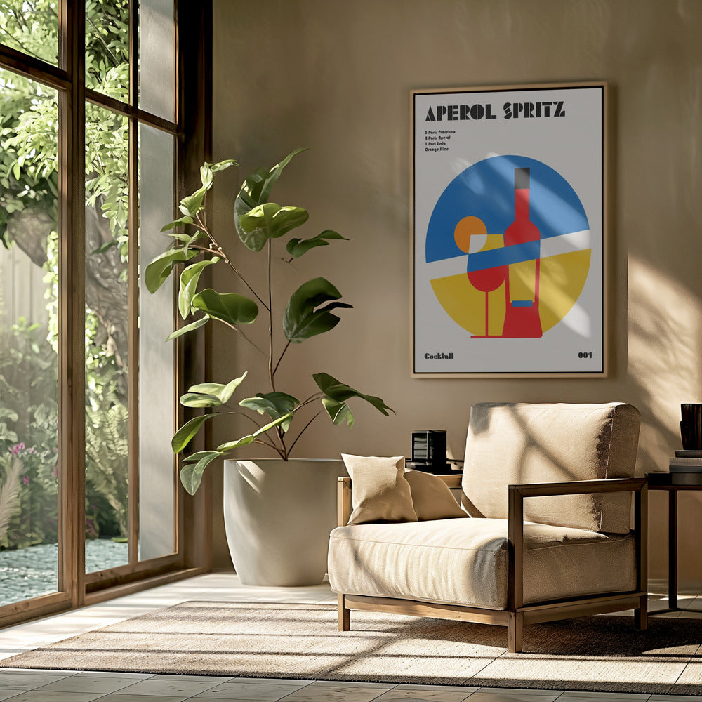 Aperol Spritz Cocktail Bauhaus Kunstdruck | Poster