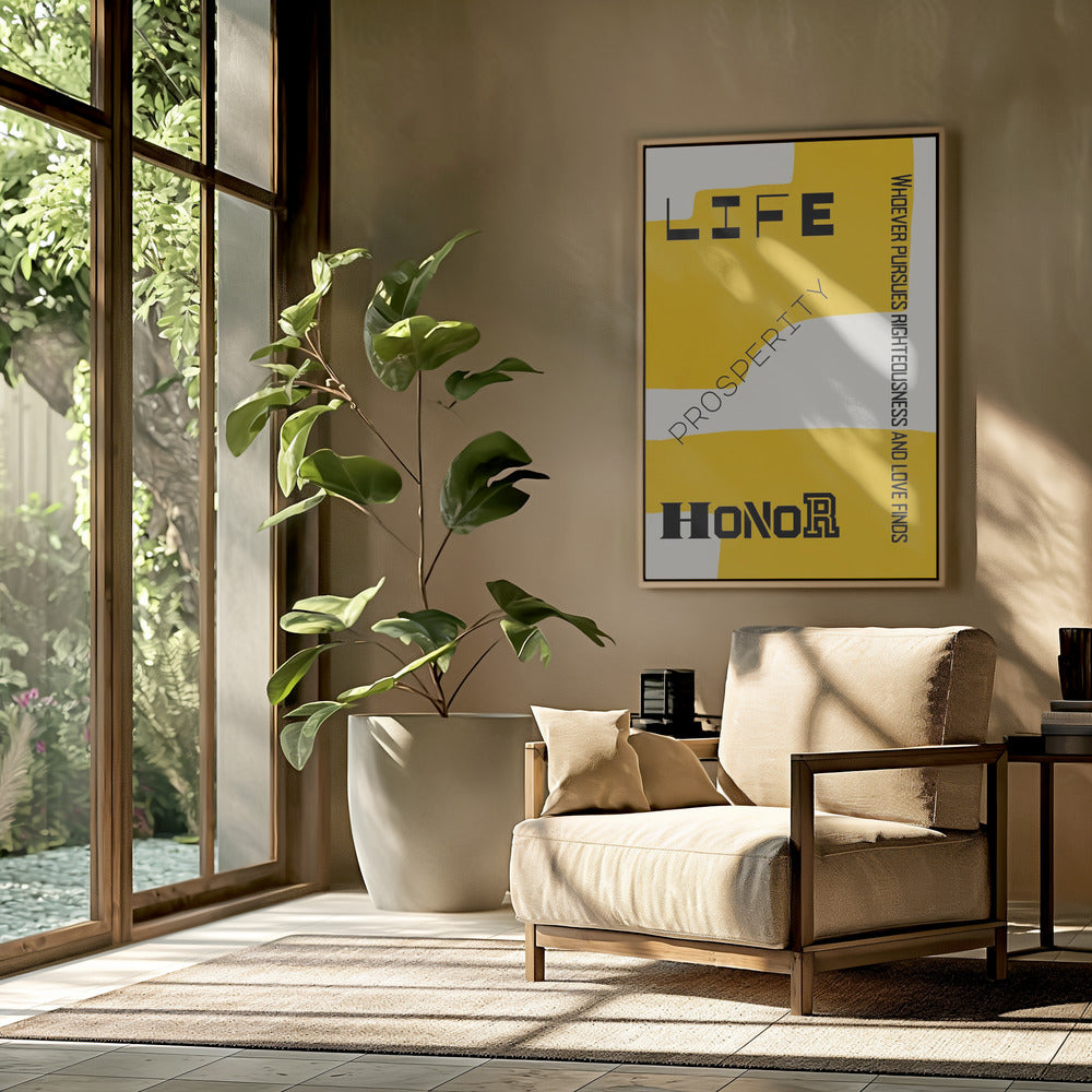 Bibelvers - Lebenswohlstand und Ehre | Poster