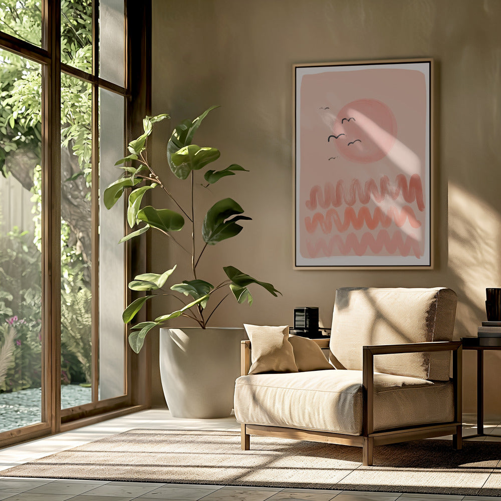 Pfirsichfarbene Himmelswellen | Poster