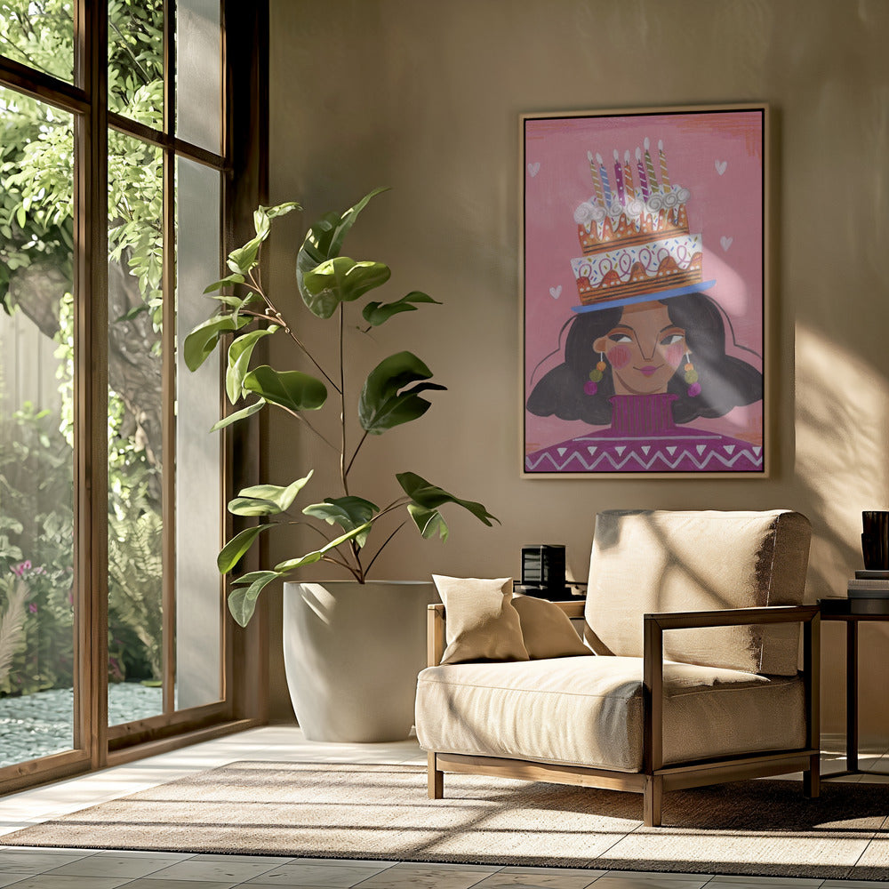 Frau mit Kuchen | Poster