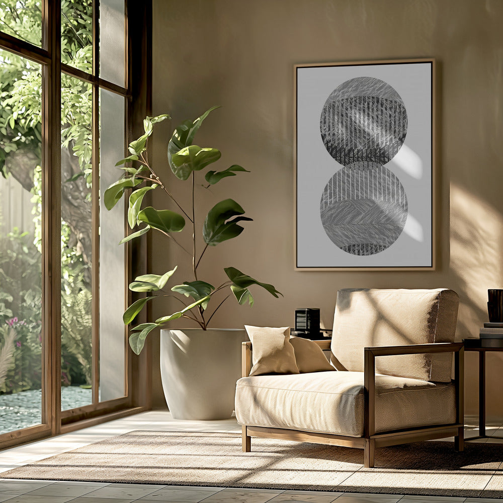 Black Grey Dots Bauhaus No3 | Poster