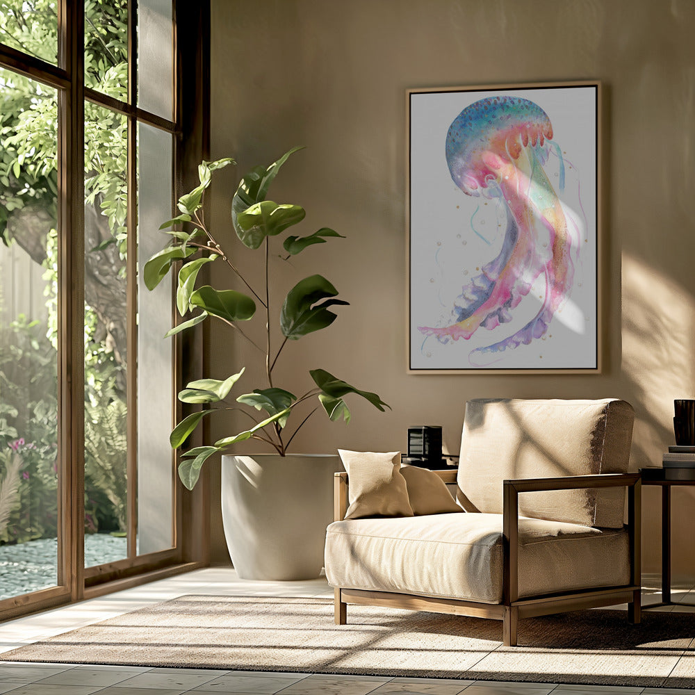 Jellyfish With Rainbow Hues | Poster