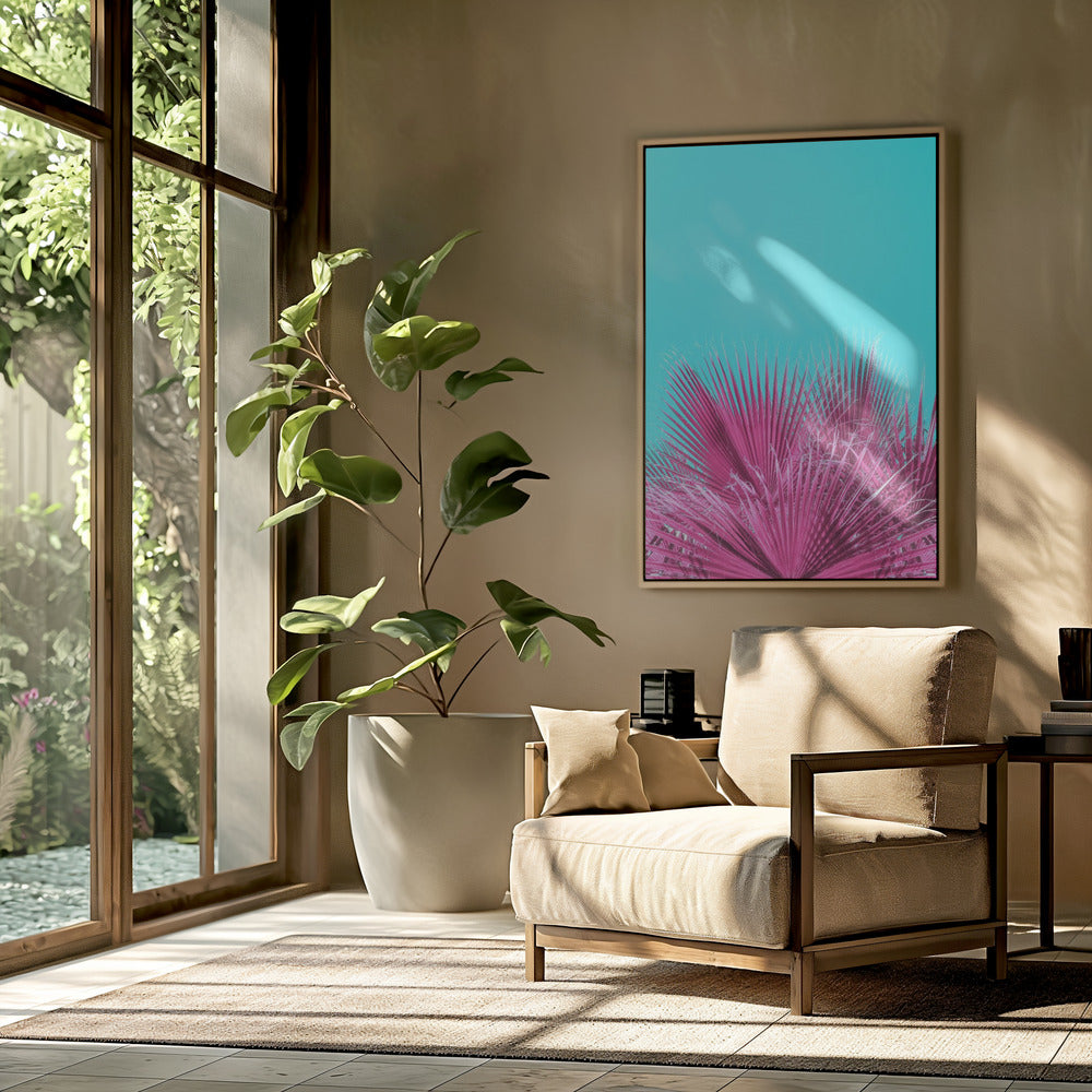 Electric Pink Palm Fronds | Poster
