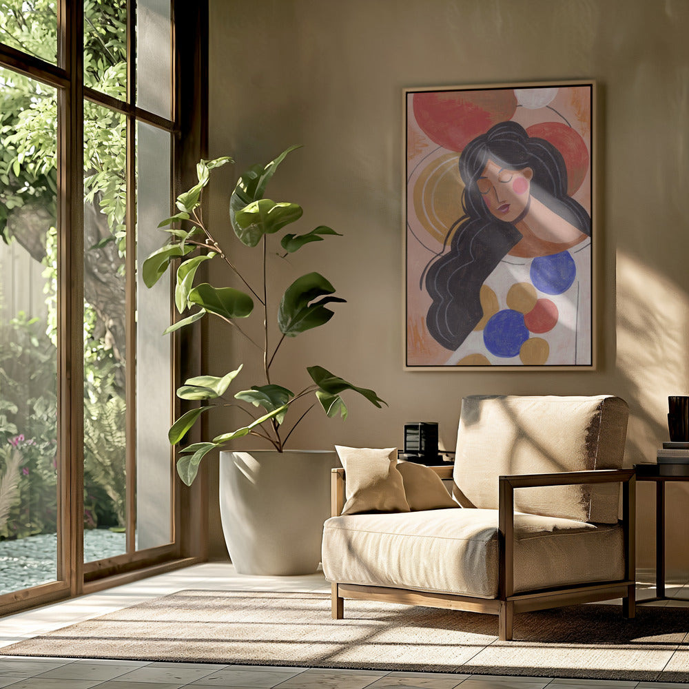 Frau in Gedanken | Poster