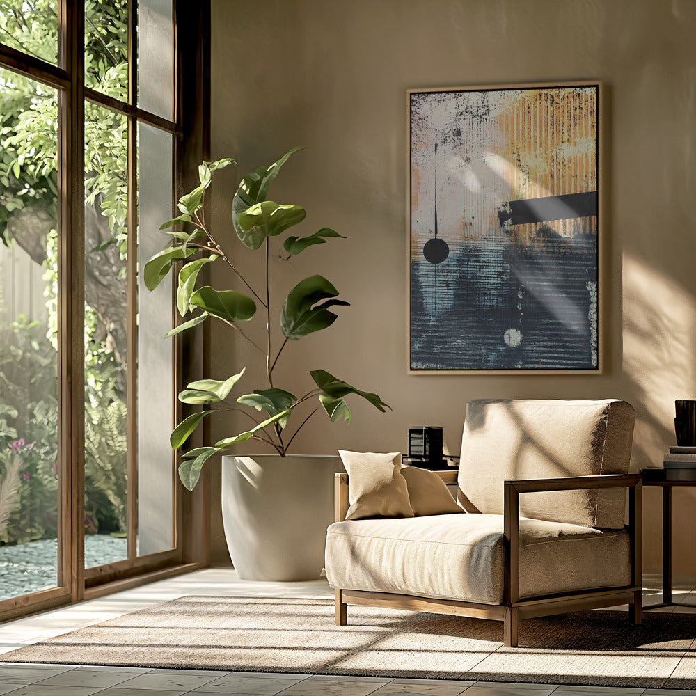 Abstraktes Kunstwerk mit geometrischer Komposition | Poster