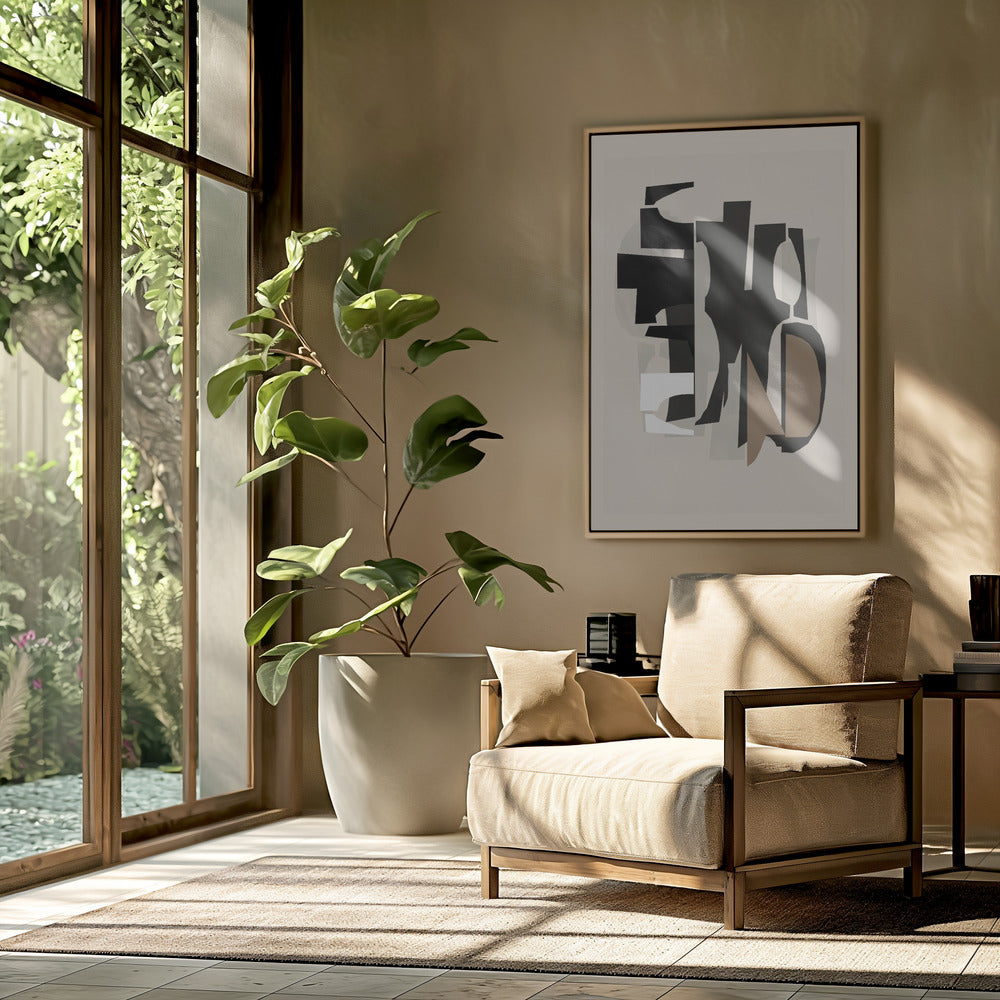 Black and White and Brown Relief 2 | Poster