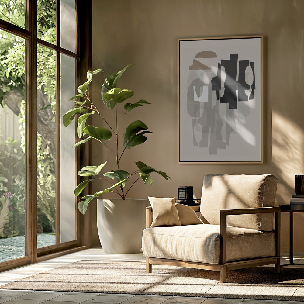 Black and White and Brown Relief 1 | Poster