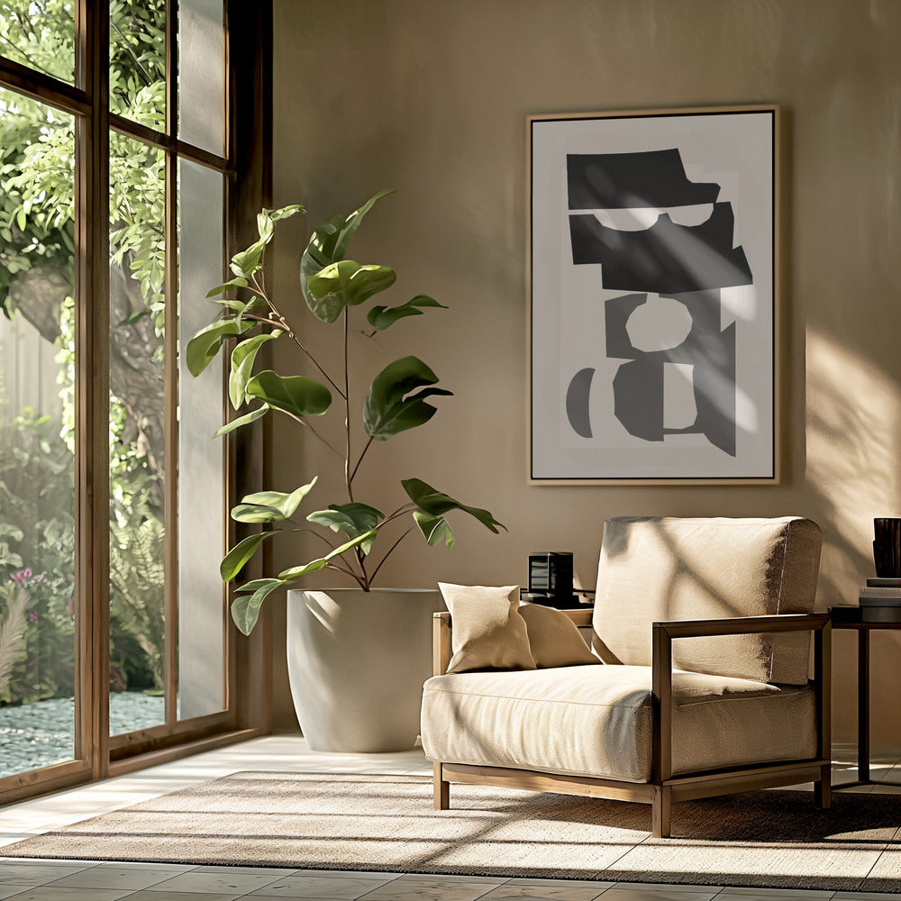 Black and White Cut Out Shapes 2 | Poster