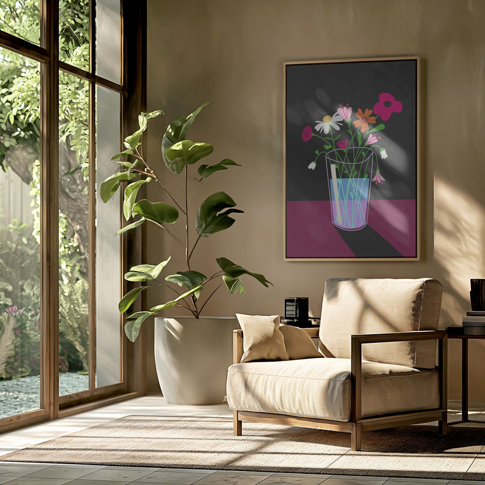 Blumen leuchten im Dunkeln | Poster