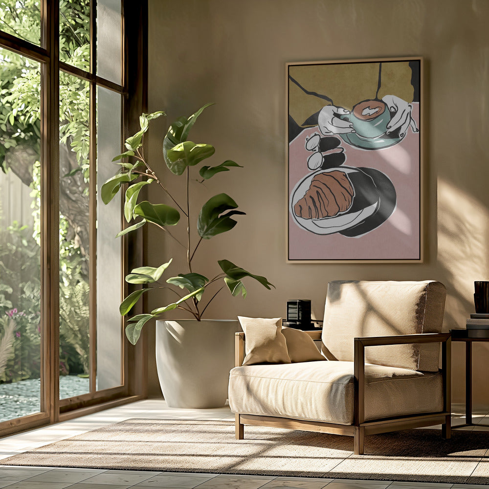 Croissant und Milchkaffee | Poster