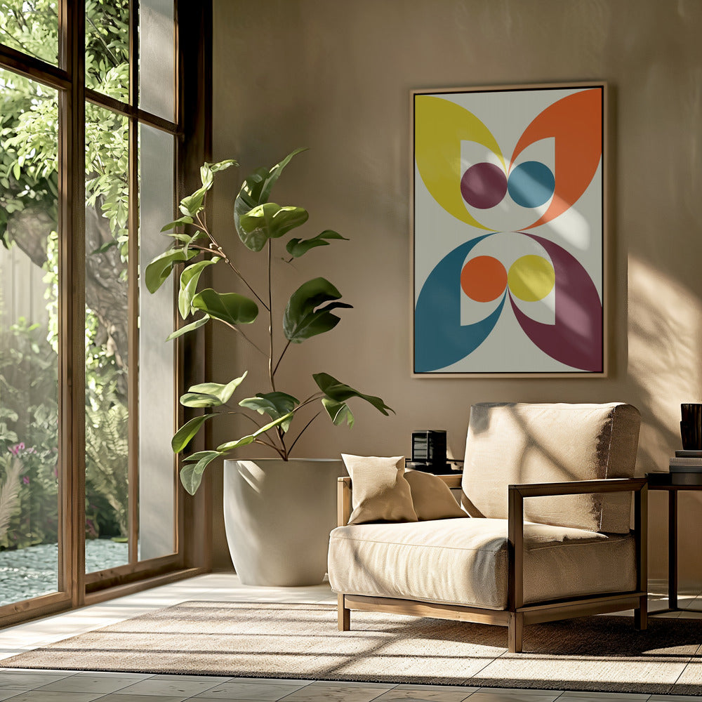 Bunte symmetrische Formen und Kreise | Poster