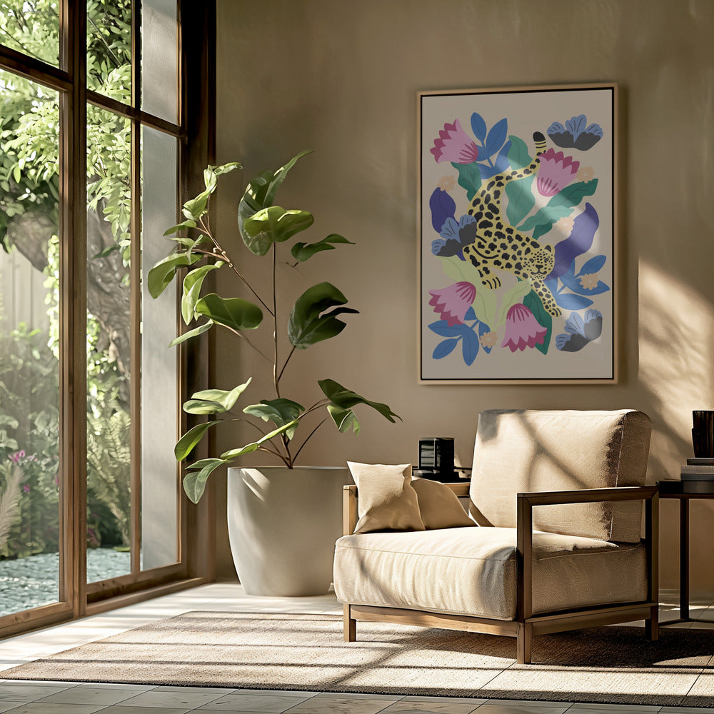 Floraler Leopard | Poster