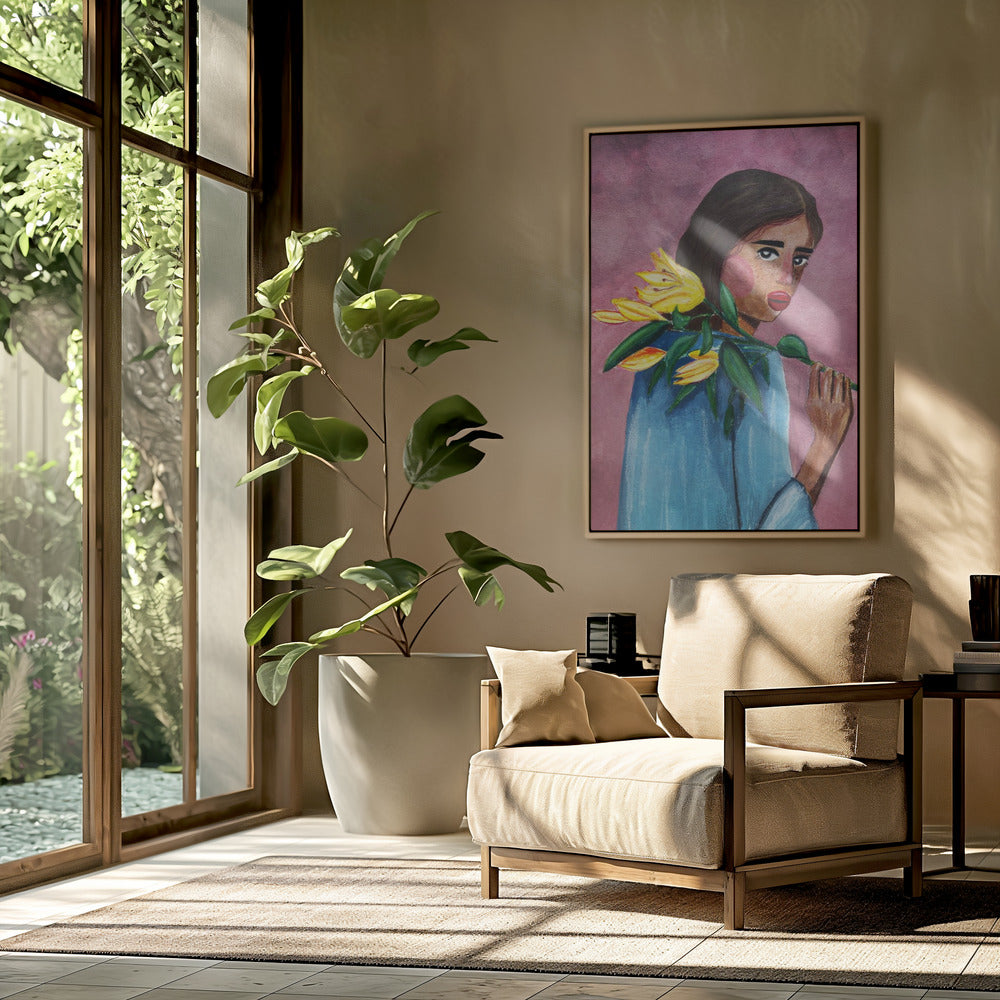 Woman With Lily | Poster