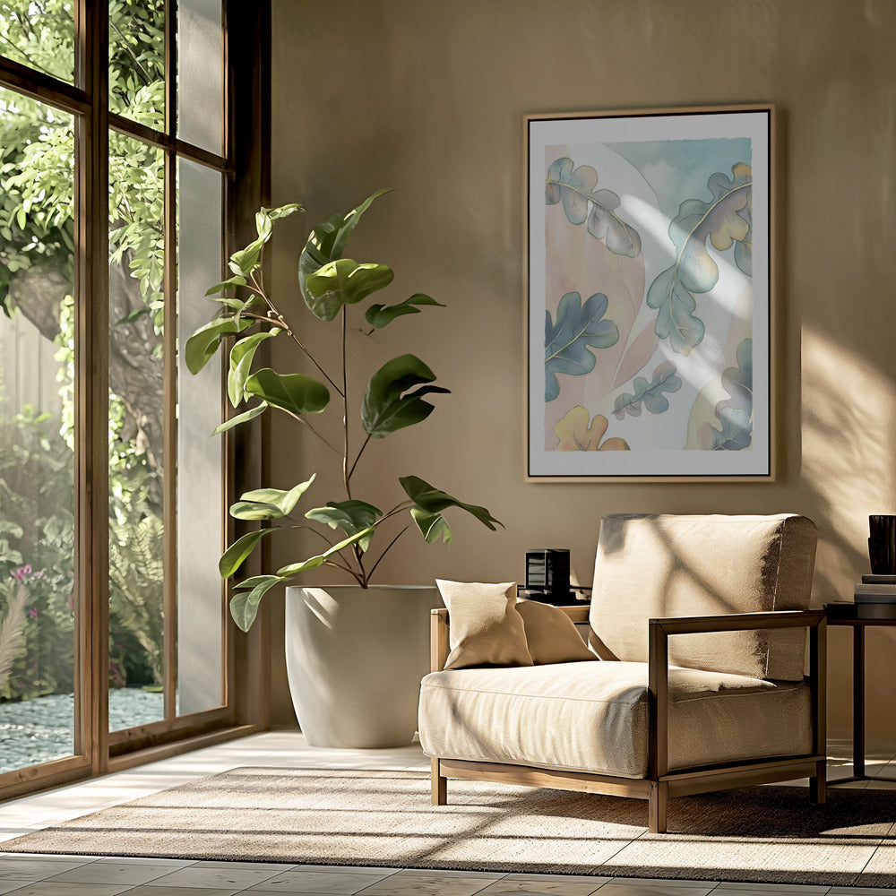 Watercolor Oak Leafs | Poster