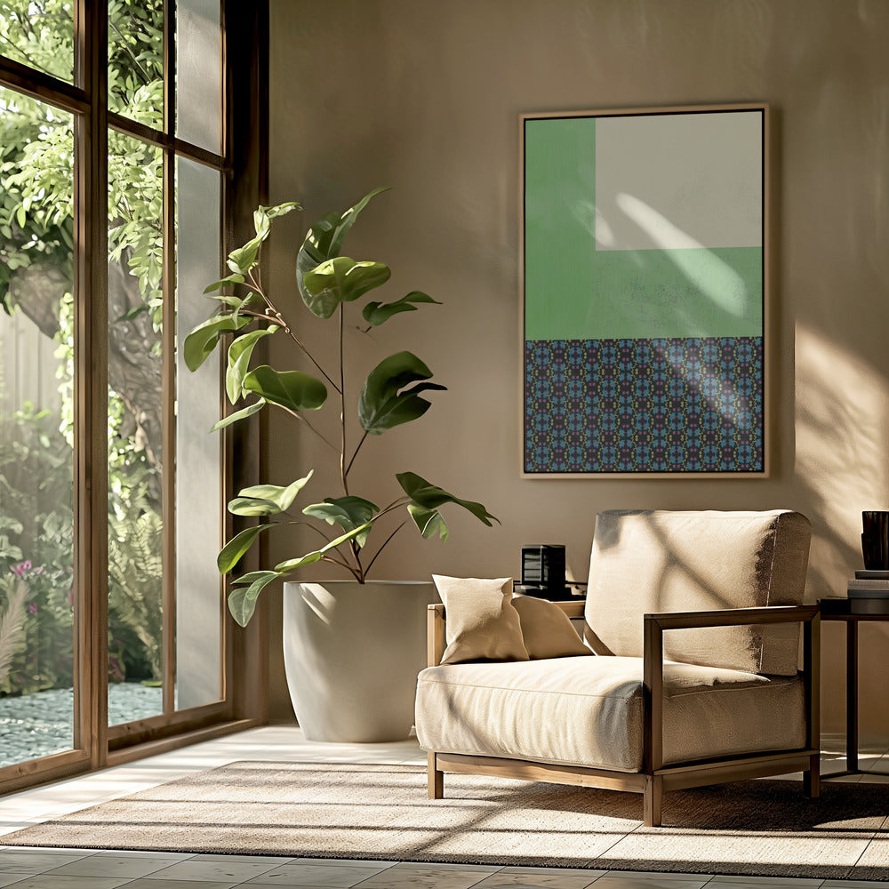 Pastellgrüne und Nyonya-Mustercollage | Poster