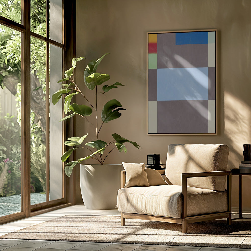 Geometrische Formen mit einer gedämpften Farbpalette aus Grau | Poster