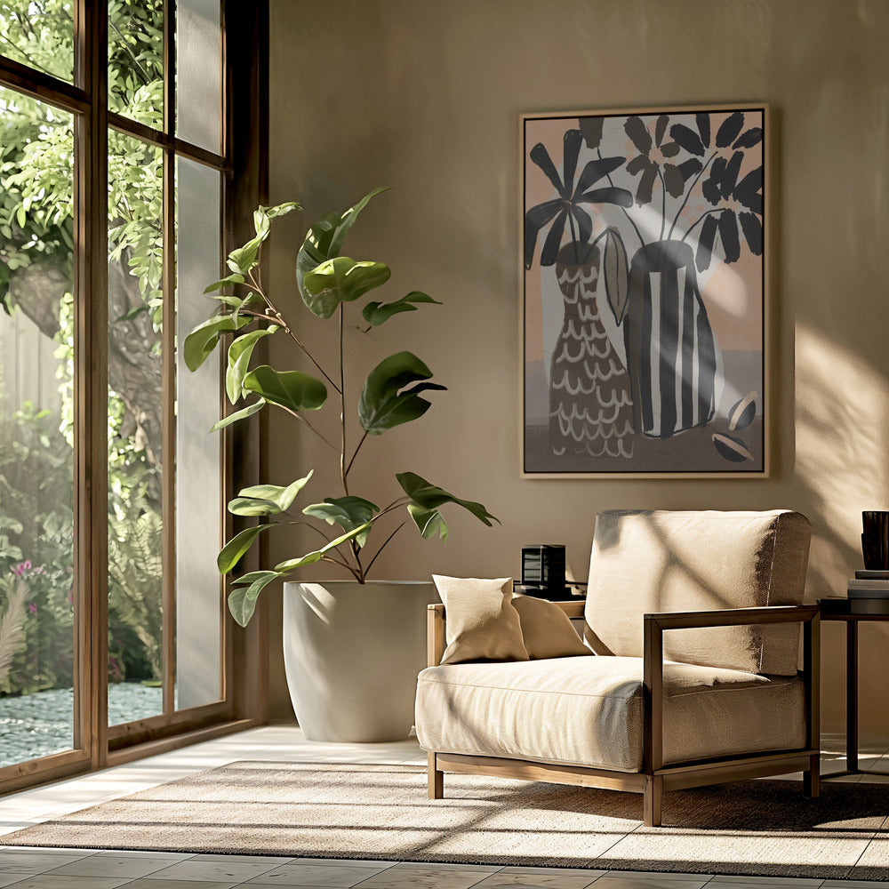 Striped Vases Bloom | Poster
