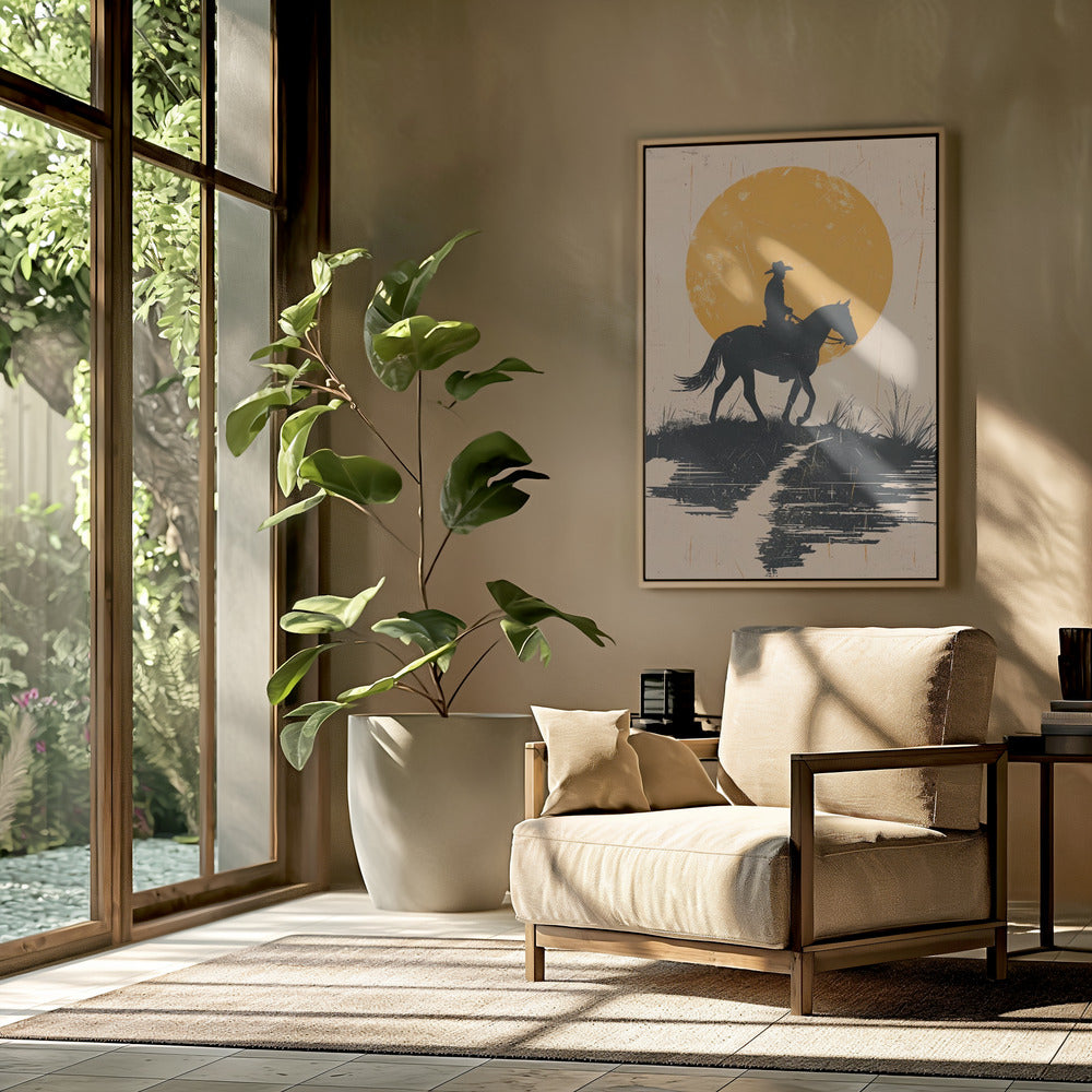 Cowboy im Sonnenuntergang | Poster