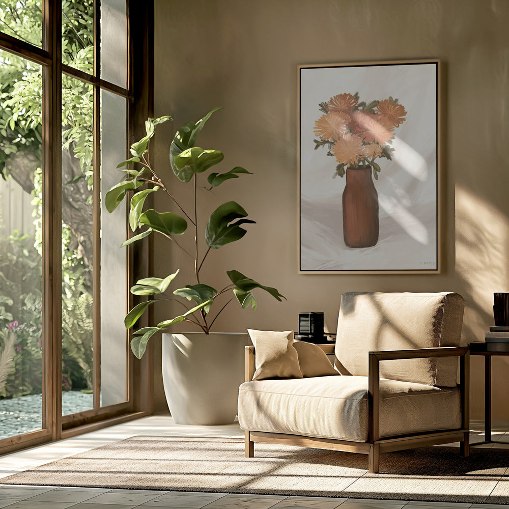 Vase of Flowers in Peach | Poster