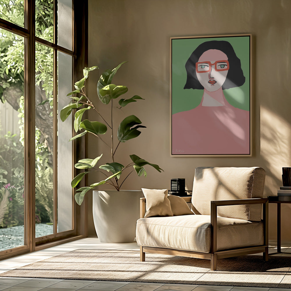 Dame mit roter Brille | Poster