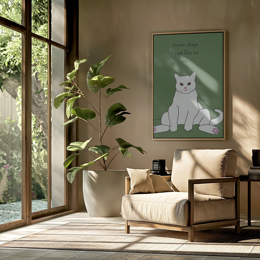 Weiße Katze mit Zitat | Poster